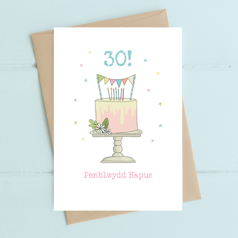Penblwydd Hapus - 30 (Happy Birthday - 30) - Dandelion Stationery