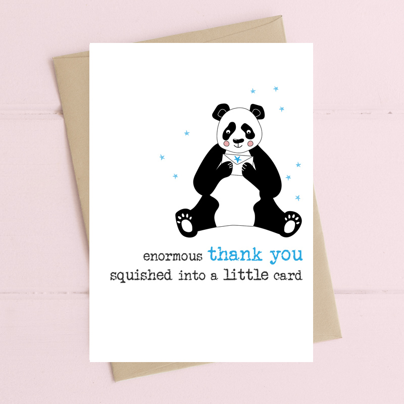 Enormous thank you squished into a little card - Dandelion Stationery