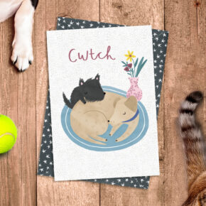 Cwtch (Special hug) Dogs cuddling