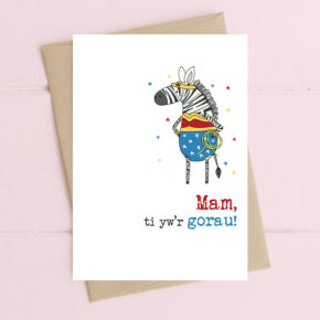 Mam Ti yw’r gorau! (Mum you’re the best) Supermum zebra