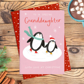 Granddaughter - love at Christmas - Winter penguins