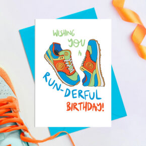 Run-derful birthday  - Greetings Card (Running)