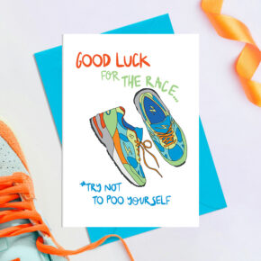Try not to poo yourself  - Greetings Card (Running)